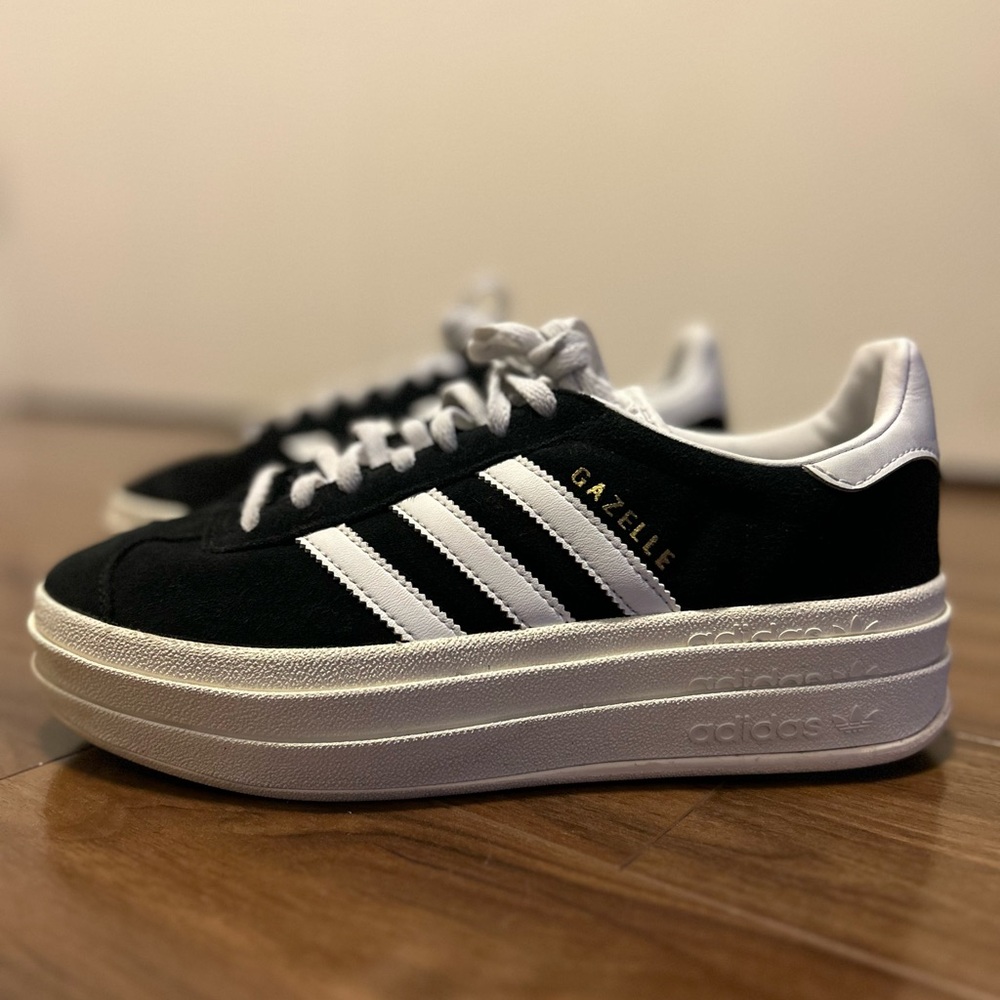 adidas Gazelle Platform Sneakers Black White